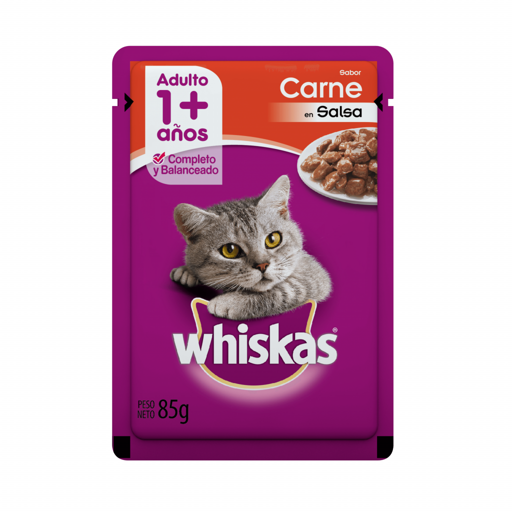 WHISKAS CARNE EN SALSA POUCH X 85 GRS