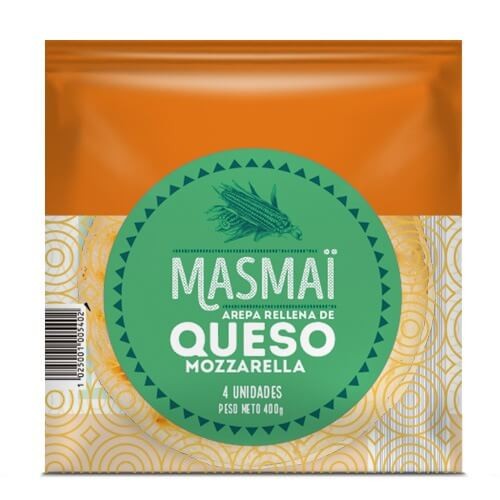 AREPA CON QUESO MOZZARELLA MASMAI 400 GRS