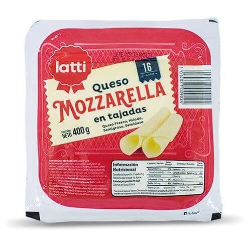 QUESO MOZZARELLA TAJADO LATTI 400 GRS