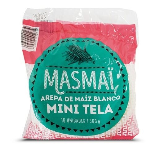 AREPA MINITELA BLANCA MASMAI 10 UND - 500 G