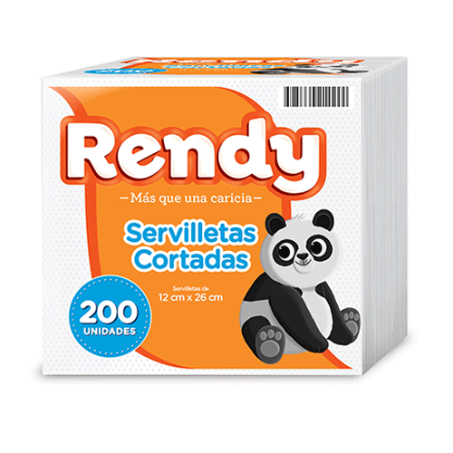 SERVILLETA CORTADA RENDY 200 UND