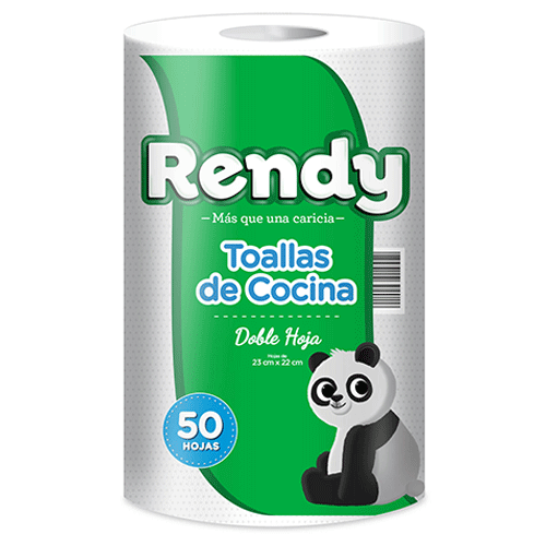 TOALLA DE COCINA DOBLE HOJA RENDY 50 HOJAS