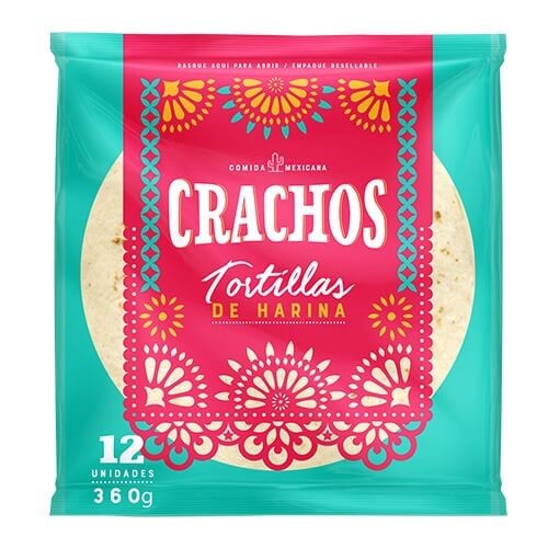 TORTILLA FAJITA CRACHOS 12 UND - 360 G