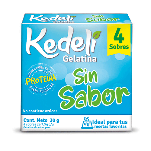 GELATINA SIN SABOR KEDELI 4 UND - 30 G
