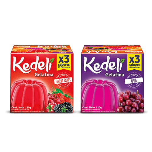 GELATINA SABORES SURTIDOS KEDELI 3UND - 120 G