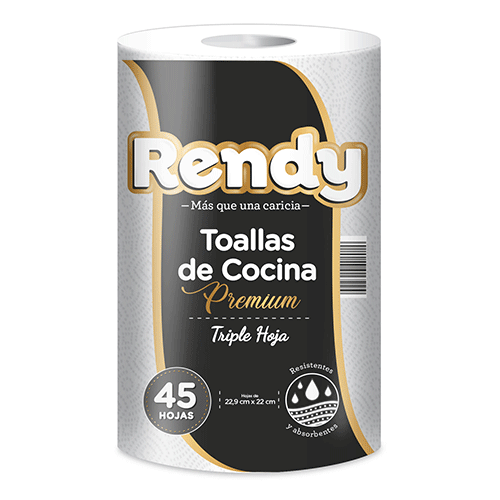 TOALLA COCINA TRIPLE HOJA RENDY 45 HOJAS