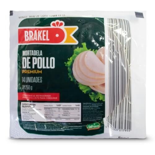 MORTADELA POLLO PREMIUM BRAKEL 250 G