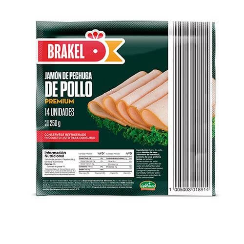 JAMÓN DE POLLO PREMIUM BRAKEL 250 G