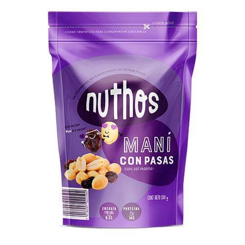 MANÍ CON PASAS NUTHOS 200 G