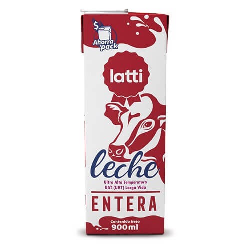 LECHE ENTERA LARGA VIDA EN TETRA PAK UHT LATTI 900 ML