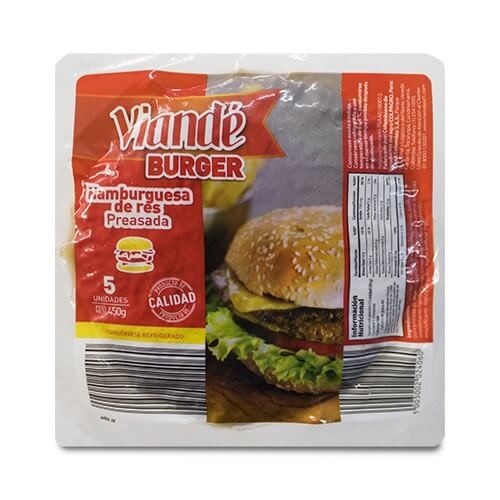 HAMBURGUESA DE RES VIANDÉ 450 G