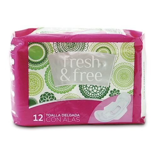 TOALLA DELGADA FRESH & FREE 12 UND