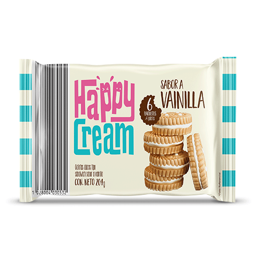 GALLETA VAINILLA HAPPY CREAM MULTIEMPAQUE 6 UND
