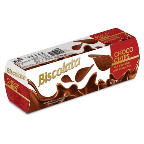 LAMINAS DE CHOCOLATE BISCOLATA CHOCOCHIPS 115 G