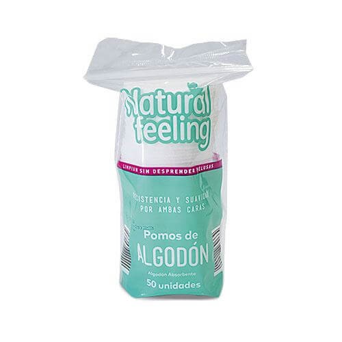 POMOS DE ALGODÓN NATURAL FEELING 50 UND