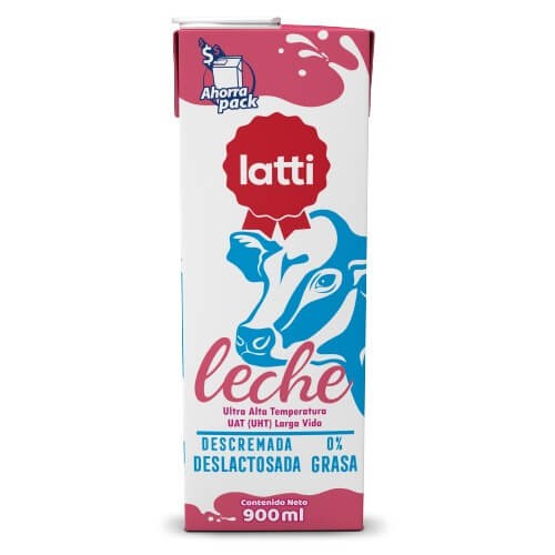 LECHE DESLACTOSADA DESCREMADA LARGA VIDA EN TETRA PAK LATTI 900 ML