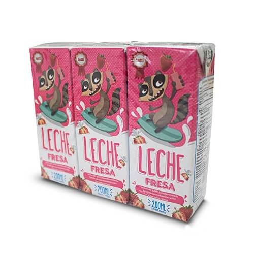 LECHES SABORIZADAS FRESA LARGA VIDA EN TETRA PAK LATTI 3 UN 600 ML