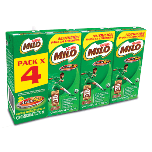 LECHE MALTEADA MILO 4 UND - 720 ML