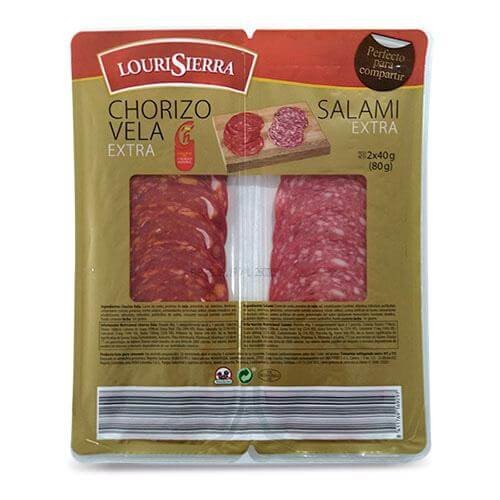 CHORIZO VELA + SALAMI LOURISIERRA 80 G