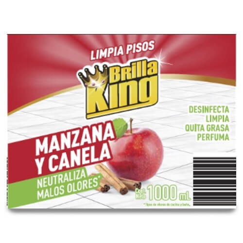 LIMPIADOR MANZANA CANELA BRILLA KING 1000 ML