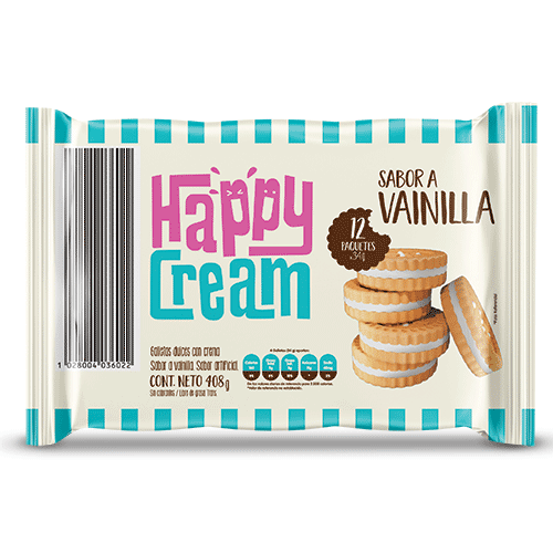 GALLETA HAPPY CREAM VAINILLA 12 PQ