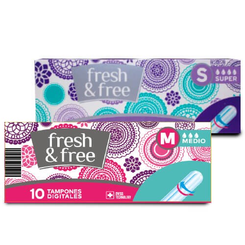 TAMPONES DIGITALES MEDIO/SUPER FRESH & FREE 10 UND