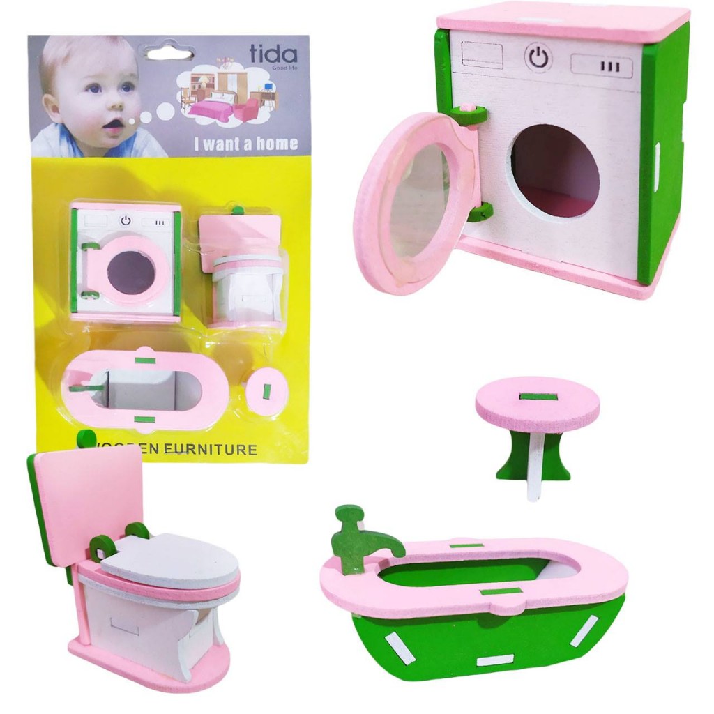 Set Baño Muñeca Decoración Juguetes Juguetería Didáctico Set1 DJ269-7