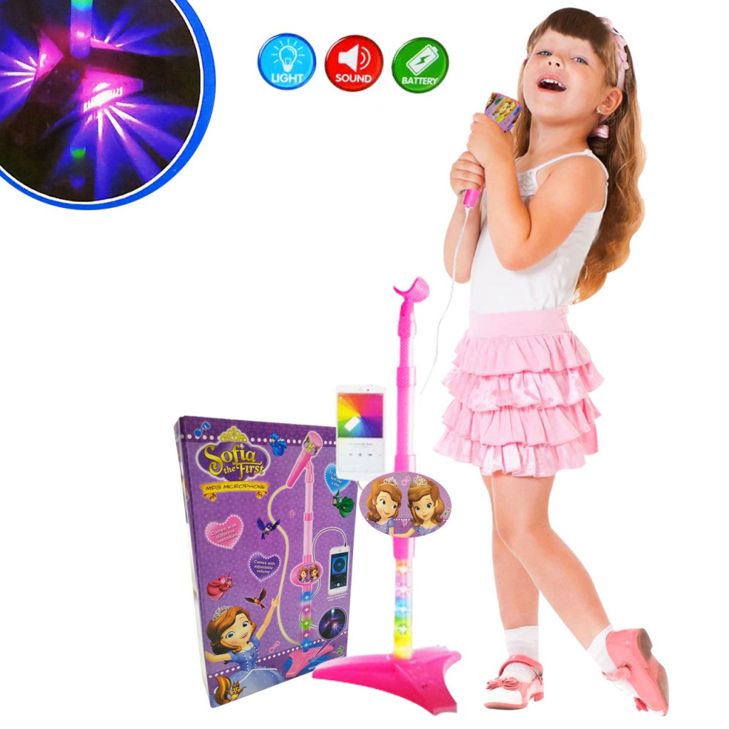 Princesa Sofia Micrófono Juguete Niña Jugueteria Mp3 Luces Didáctico
