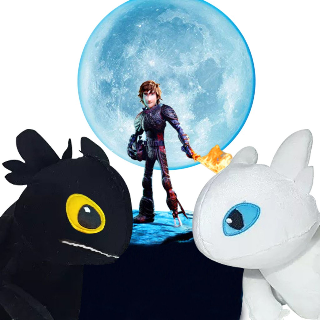 Chimuelo Lightfury Peluche Como Entrenar A Tu Dragón Juguete Jugueteria Set X 2 Didácticos