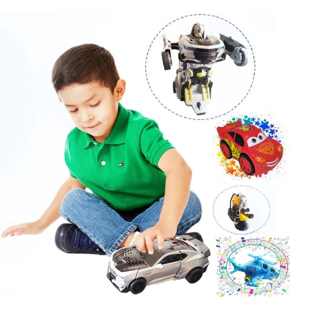 Carro Transformers Helicoptero Moto X4 Juguete Didáctico Kit