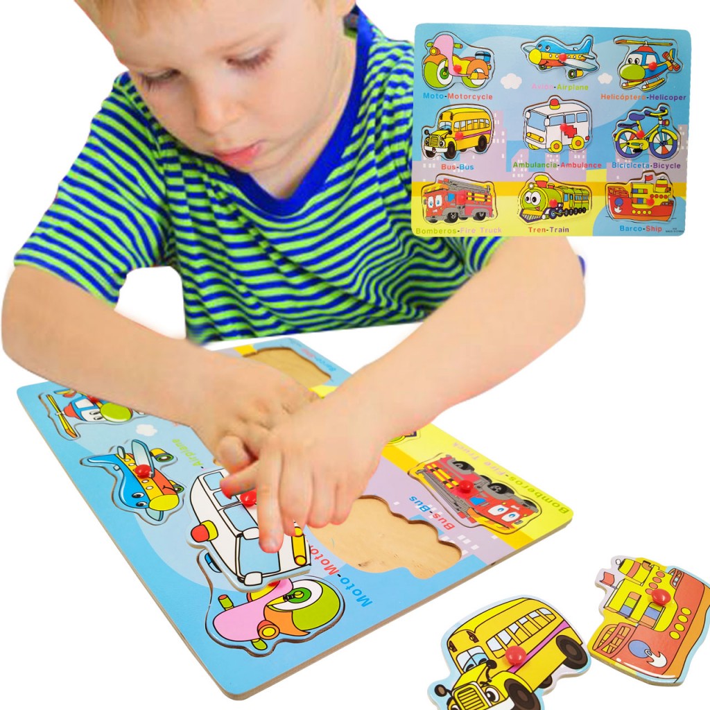 Rompecabezas transportes 2 Madera Juguetes Didactico Jugueteria