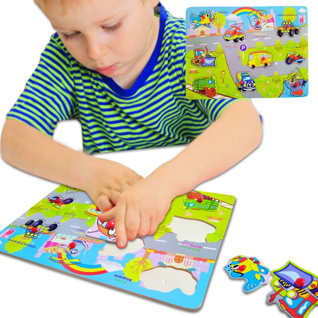 Rompecabezas Transportes 1 Madera Juguetes Didactico Jugueteria