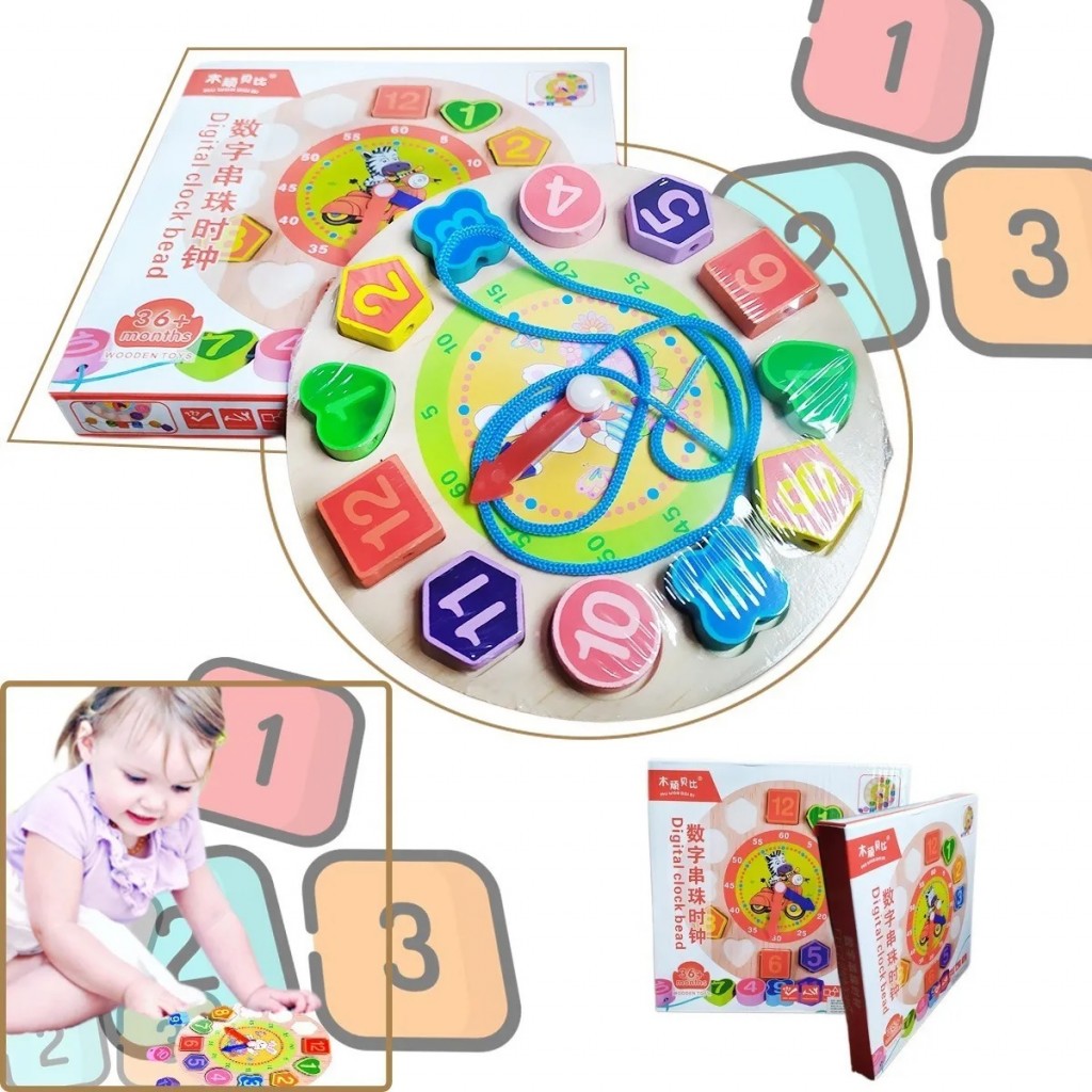 Rompecabezas Reloj Madera Juguete Aprendizaje Didáctico DJ3592