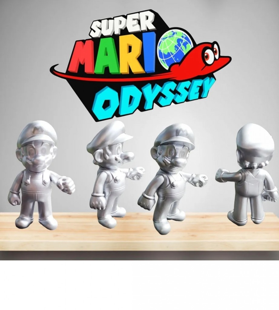 Figura Mario Bros Colección Mario Plateado Juguete Figuras DJ743