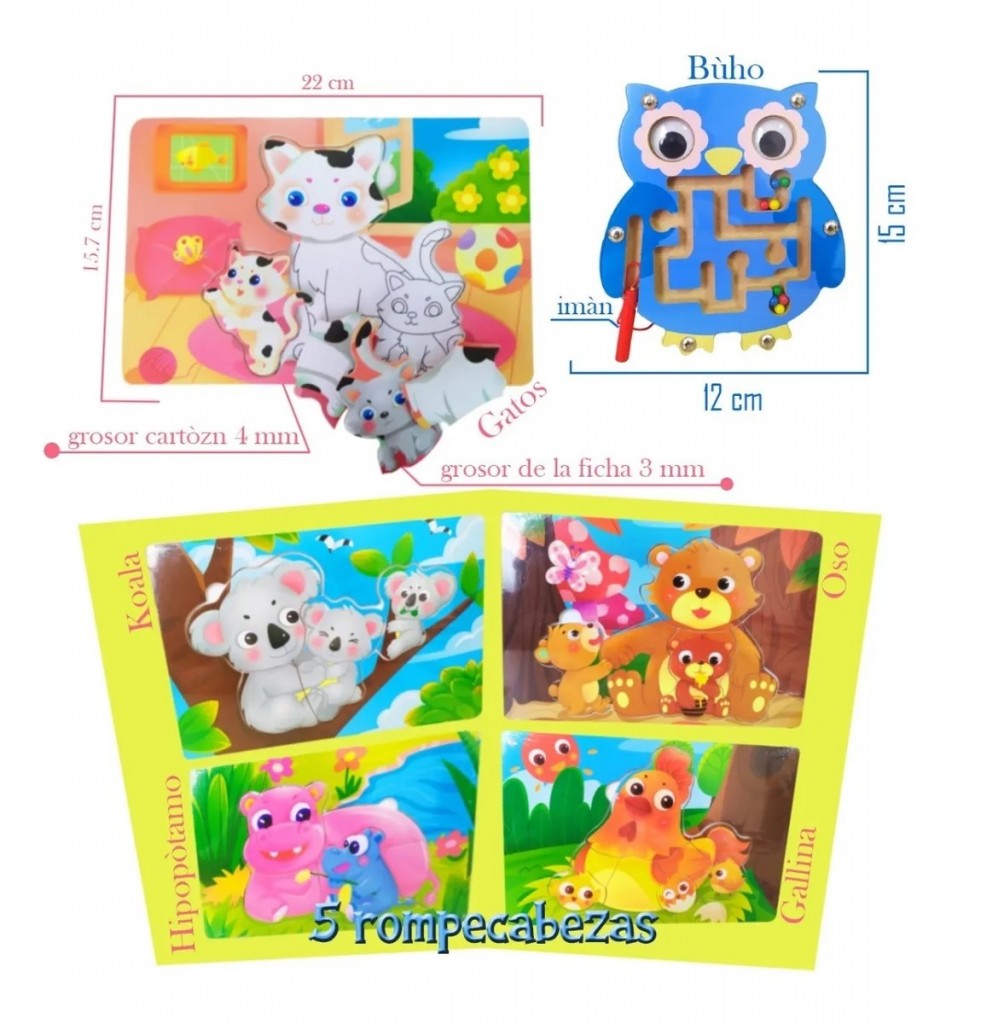 Rompecabezas Madera Juguetes Didactico Jugueteria Juegos