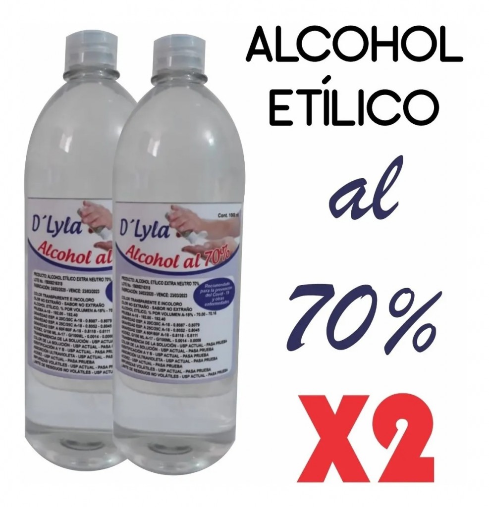 Alcohol Etílico Medicinal Salud Desinfectar Manos