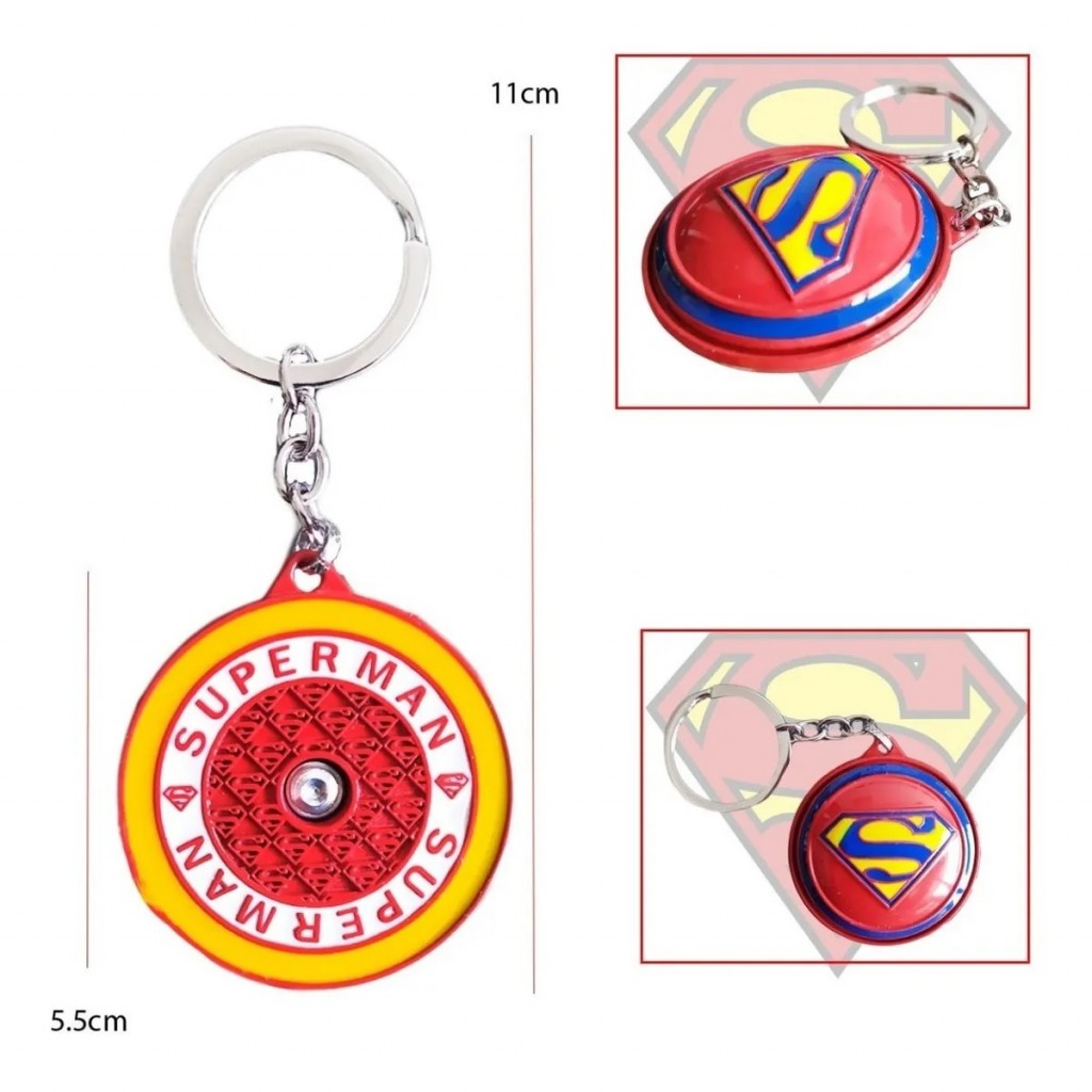 Superman Liga De La Justicia Llavero Metálico Giratorio DJ722