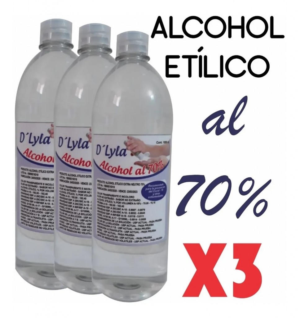 Alcohol Etílico Medicinal Salud Desinfectar Manos