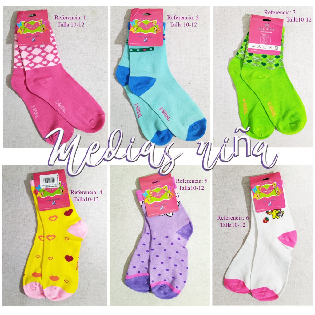 Medias Niña 10-12 Calcetines Ropa Accesorios Colores Diseño