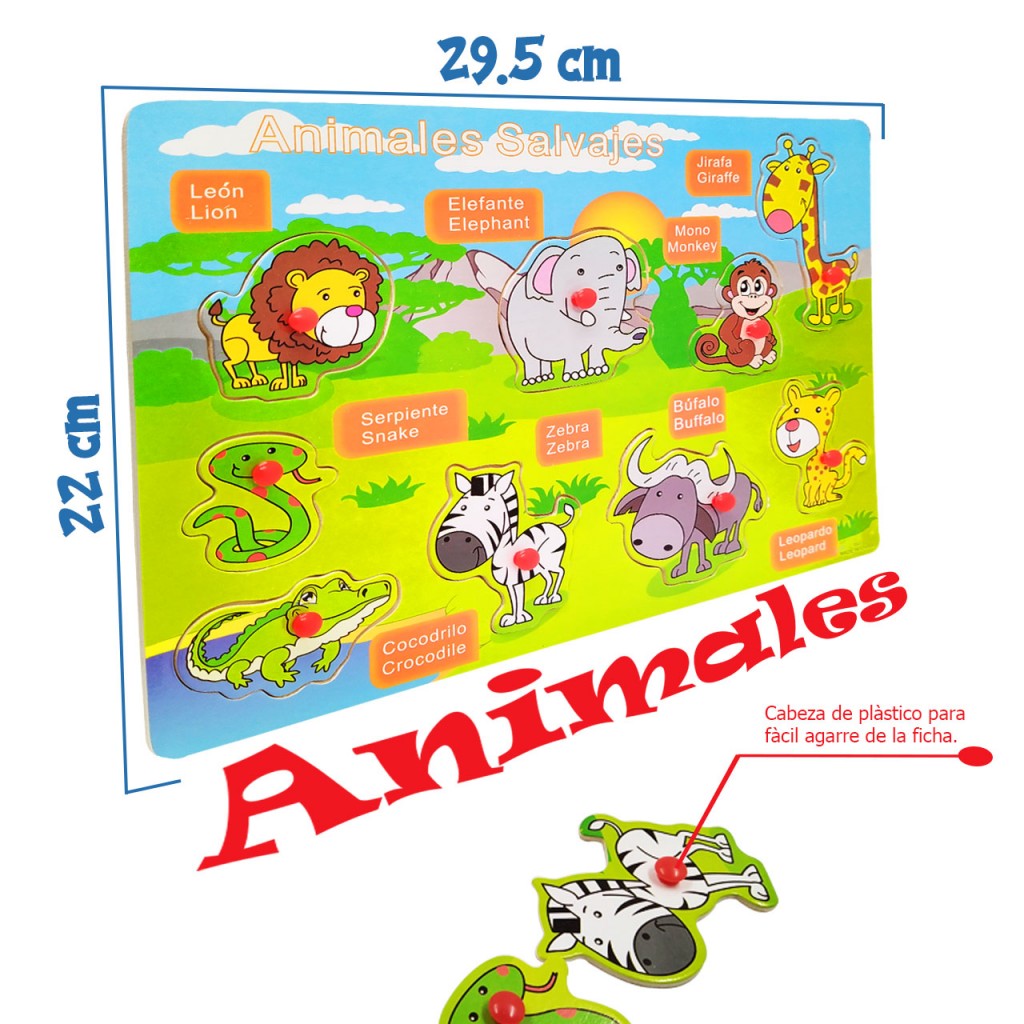 Rompecabezas Animales salvajes Aprendizaje Juguetes Jugueteria Didáctico