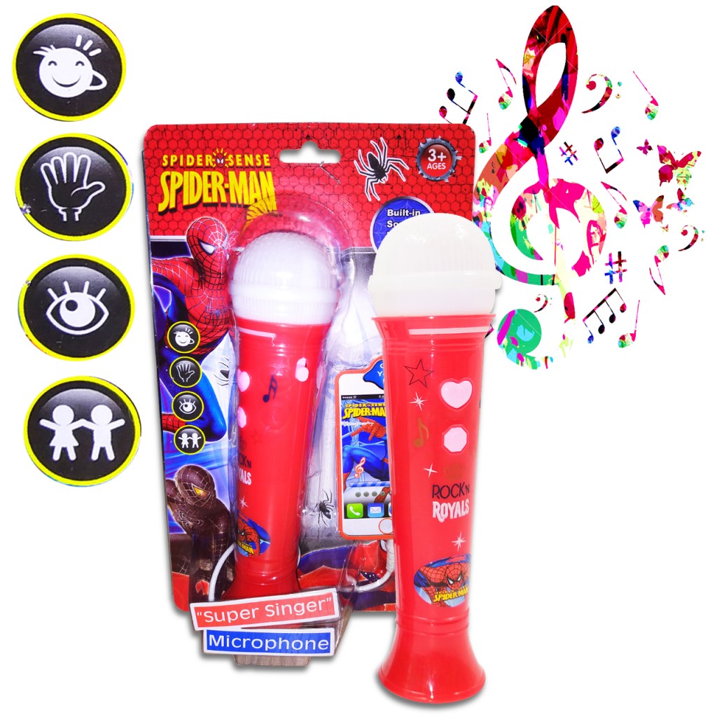 Micrófono Niño Spiderman Inalámbrico Juguete Musical Kids