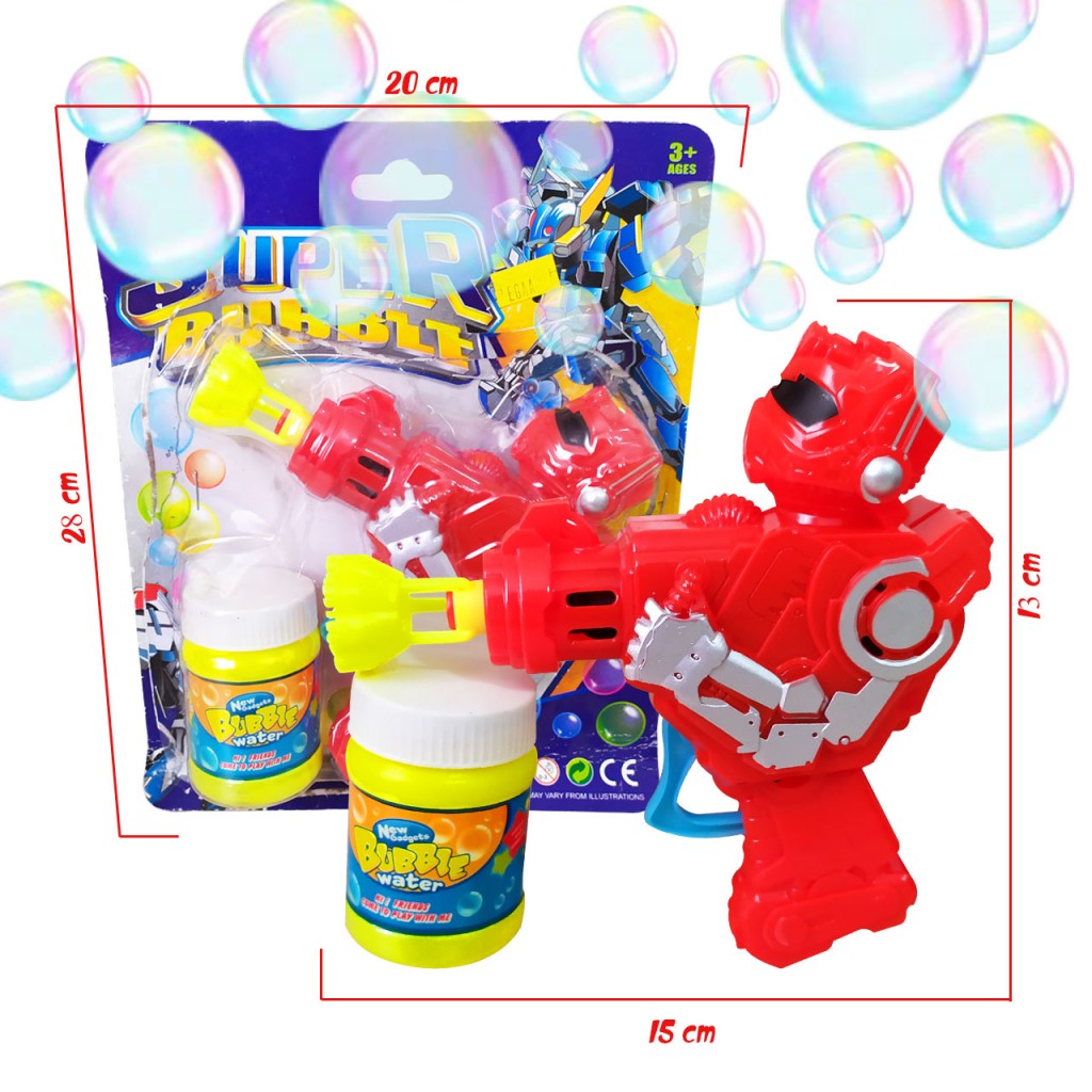 Pistola De Burbujas Robot Juguete Didáctico Juguetería Lanzadora