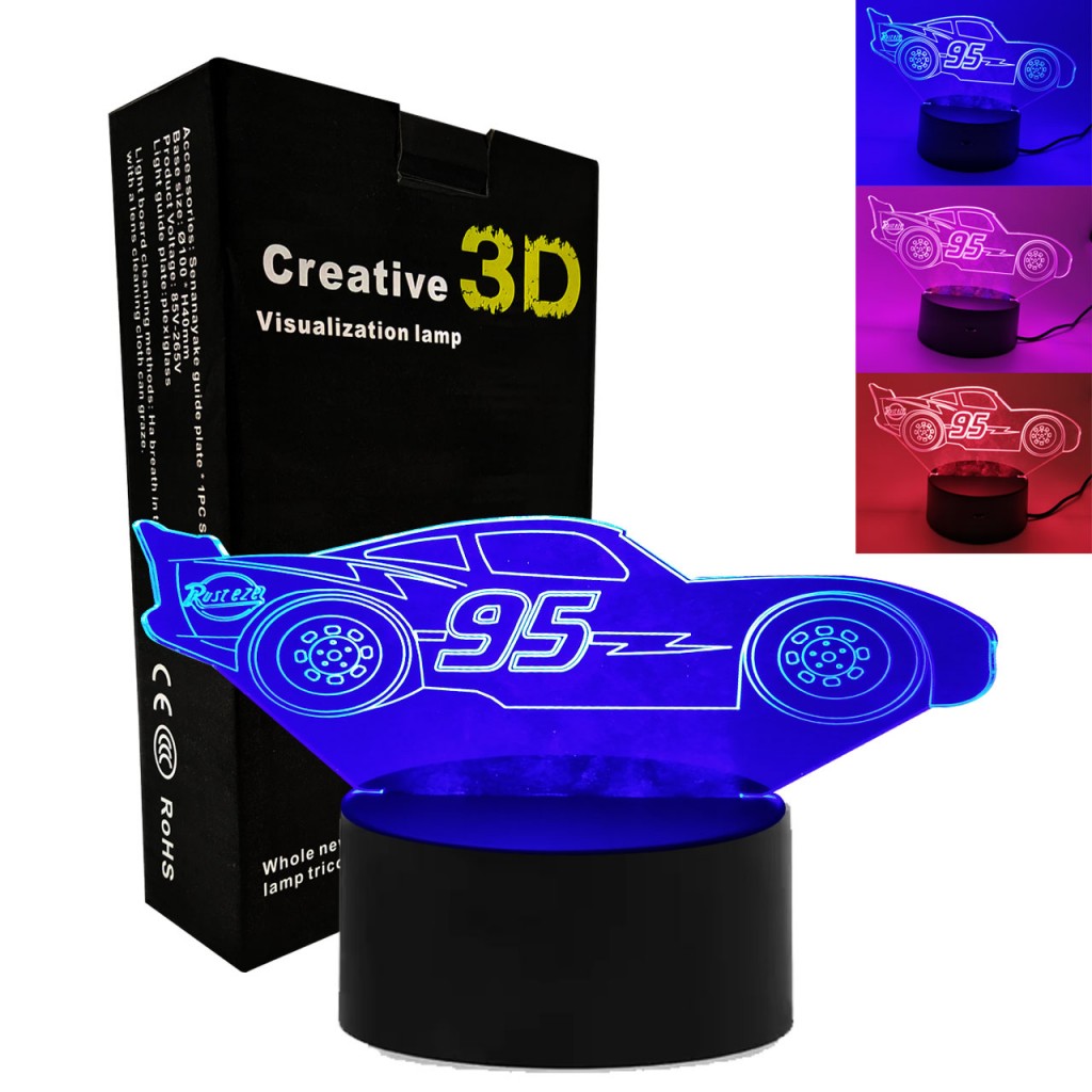 Cars Lampara Rayo Mcqueen Juguete Jugueteria Luz Led Niño DJ3000-467