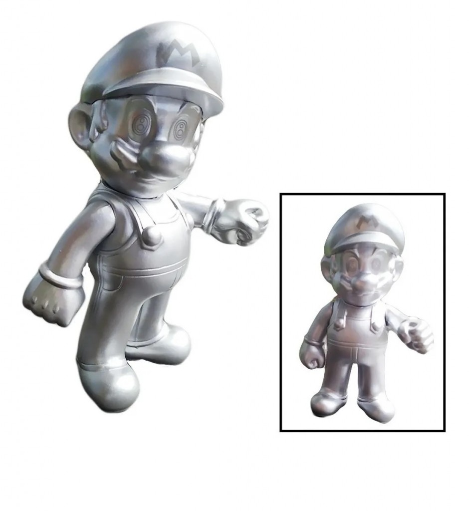 Figura Mario Bros Colección Mario Plateado Juguete Figuras DJ743