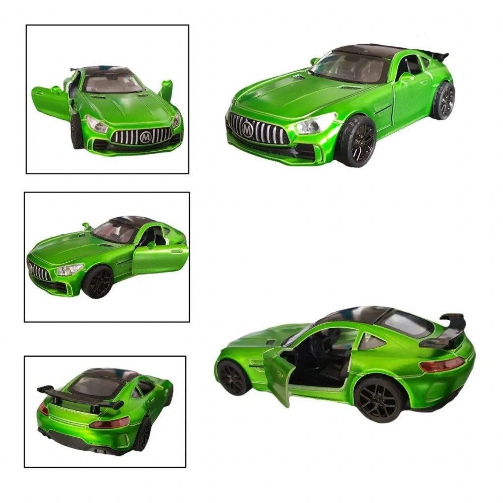 Carro Mercedes-amg Gt R Pro Juguete Metalico Jugueteria Verde