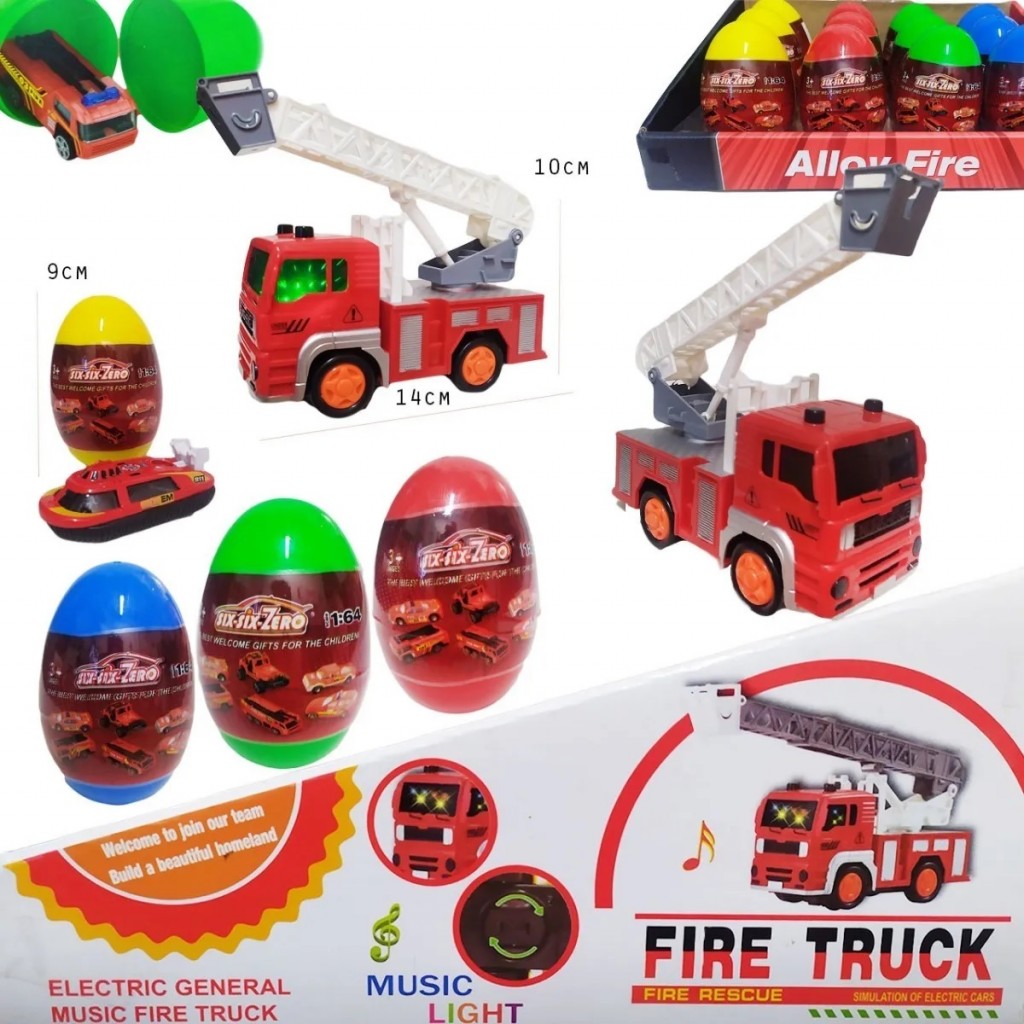 Carro Bombero Huevo Sorpresa Juguetes Jugueteria Juegos