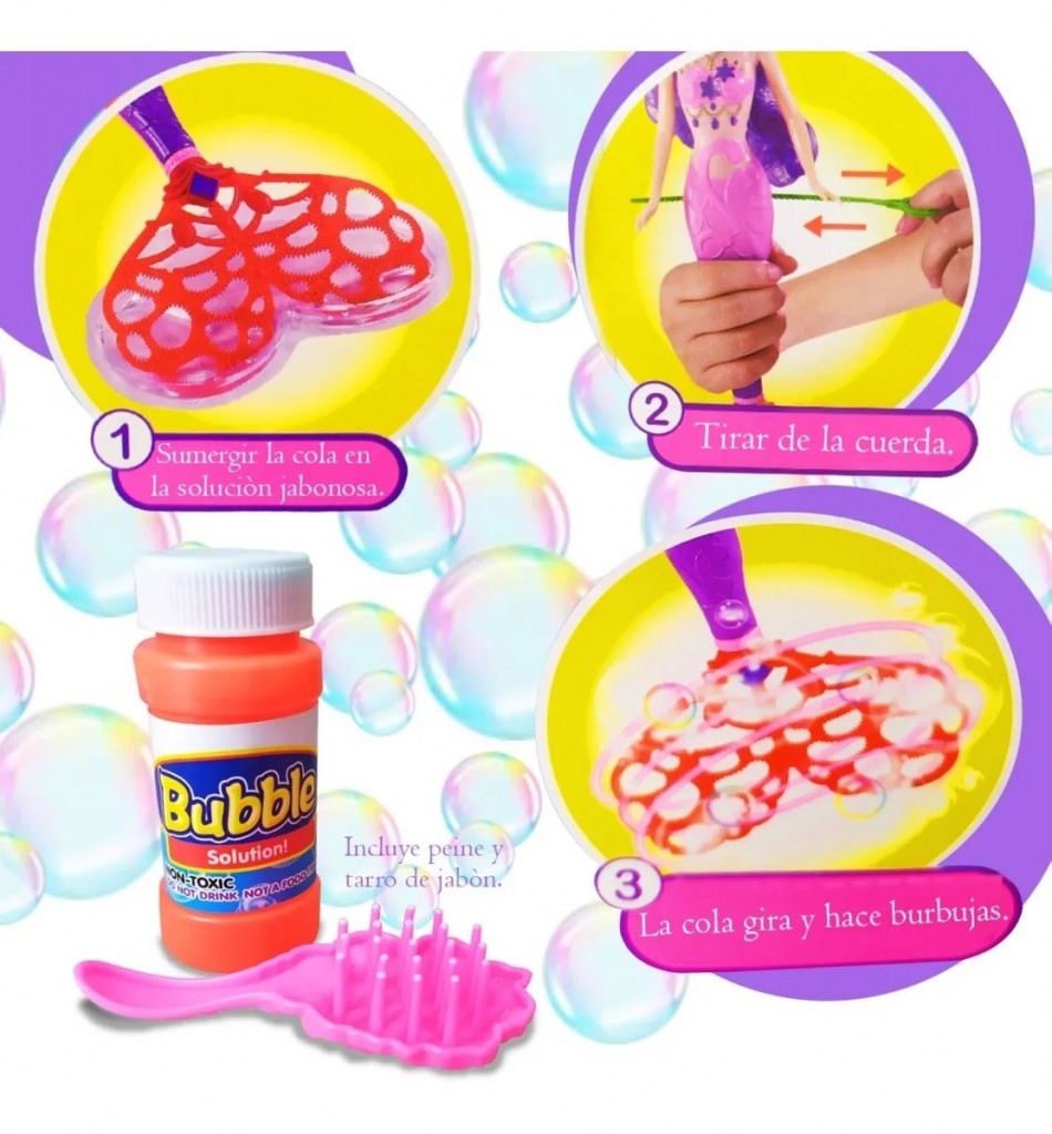 Muñeca Sirena Burbuja Juguetes Jugueteria Juegos dj374 (4-5-6)