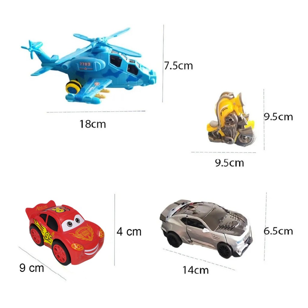 Carro Transformers Helicoptero Moto X4 Juguete Didáctico Kit