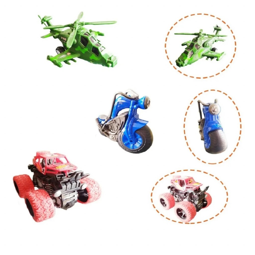 Carro Transformers Helicoptero Moto X4 Juguete Didáctico Kit