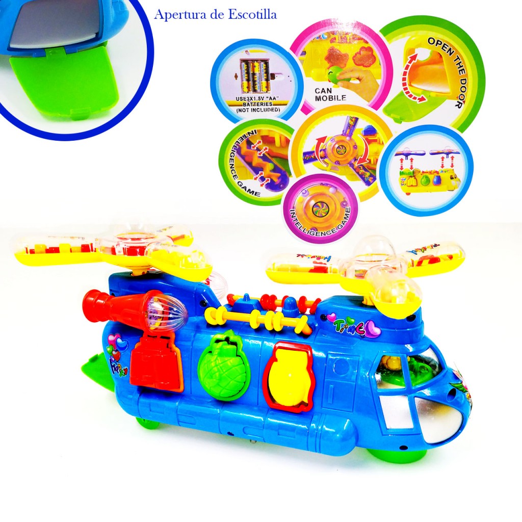 Helicóptero Doble Hélice Luces Colores Juegos Juguetes Didáctico